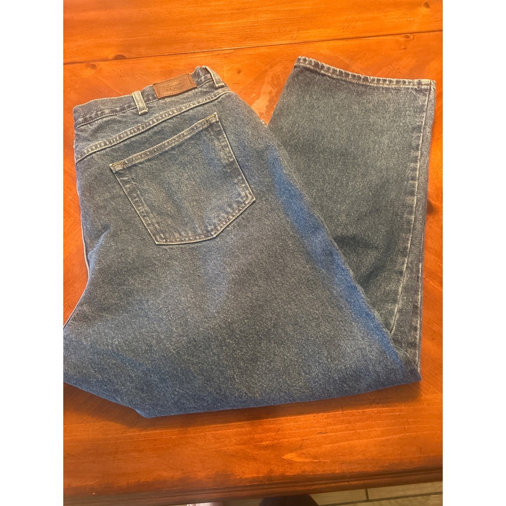 LL Bean Comfort Waist Jeans Mens 40x29 Blue Excellent Straight Leg Denim